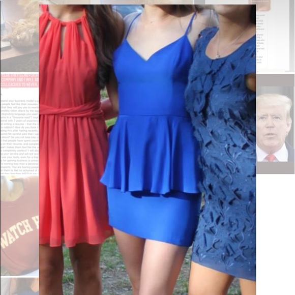 Amanda Uprichard Blue Silk Peplum Dress Size XS/P - Picture 7 of 7